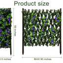 86 York Expandable Wooden Privacy Fence with Artificial Flowers & Greenery, In-Ground Decorative Outdoor Privacy Screen to Hide AC Units & Trash Cans, Garden & Yard Decor Panel