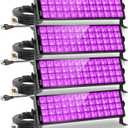 120W Waterproof LED Black Lights, 4 Pack Black Light Bar with 10Ft Cable and On/Off Switch, IP66 Indoor/Outdoor Blacklight for Neon Glow Party, Body Paint Reactive, Back Yard