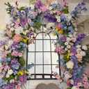 Wedding Arch Artificial Flowers (Requires DIY Assembly) - Artificial Silk Floral Arrangement Ceremony Backdrop for Bridal Shower, Birthday, Outdoor Party Decor