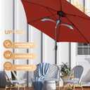 Ayge 7.5FT Large Outdoor Patio Umbrella Market Table Umbrella-UV Resistant, Easy Push Button Tilt and Crank, 6 Sturdy Fiberglass Ribs Heavy-Duty Pool Umbrella for Deck, Backyard,Garden, Yard,Red