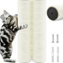 Cat Scratching Post Replacement Pole2 PCS 11.81in Cat Tree Replacement PostNatural Sisal Cat Tree Replacement Parts with M8 ScrewsCat Scratch Post Replacement for Refurbishment (11.8in/30cm)