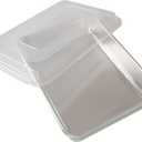 Nordic Ware Natural Aluminum Commercial Cake Pan with Lid, Rectangle Pan with Lid Silver, 9 x 13