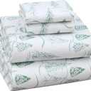 RUVANTI Flannel Sheets Full Size - 100% Cotton Double Brushed Bed Sheets Set, Deep Pockets 16 Inches, All Seasons Breathable & Extra Soft Full Sheets, Warm & Cozy, 4 Piece, Alpine Serenity