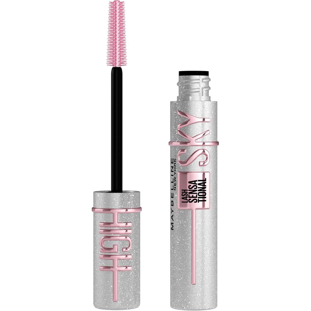Maybelline Lash Sensational Sky High Glitter Mascara, Diamond Effect Eye Makeup for Lashes and Brows, Washable, Space Diamond, 1 Count (0.24 Fl Oz (Pack of 1))