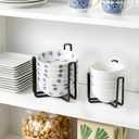 4 Pcs Dinnerware Bowl Plate Holder Fit for 4.7 and 6.5 Inches Diameters Bowl, Metal Bowls Storage Dying Display Rack Bowls Holder Organizer for Kitchen Drawer Countertop Cabinet Cupboard Shelf