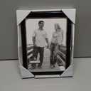 Malden International Designs Black Sleek With Silver Inside Border Picture Frame, 5x7, Black