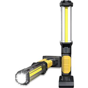 WARSUN Work Light Rechargeable LED 1500 Lumens Super Bright COB Portable Work Lights Magnetic Base and Hook Work Flashlight for Car Repair Machine Emergency (1 PACK)