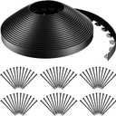 AGTEK 118FT Plastic Landscape Edging Kit 2inch Height No-Dig Garden Edging Border Lawn Edging Roll for Flower Bed Lawn Yard, Black, with 72 Anchoring Spikes