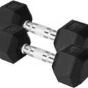 Yes4All Chrome Grip Encased Hex Dumbbells Hand Weights With Anti-Slip 15 LBS Pair