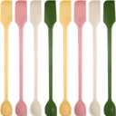 8 Pcs Mini Silicone Spatulas Double-headed Multifunctional Small Scrapers & Spoons for Kitchen, Cosmetics & Jars, Lotion, Narrow & Thin Bottles Reusable Stirrer for Baking, Cooking, Mixing