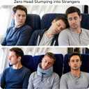 Travel Neck Pillow for Airplane: Neck Brace-Like Support 360 Chin Lock for Men in Middle Seat Sleep - Zero Head Slumping into Strangers - 8-Hour Upright Sleeping Without Neck Pain