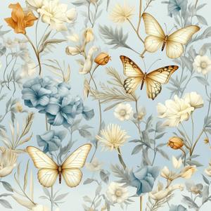 17.32" x 393.7" Floral Wallpaper Peel and Stick Boho Butterfly Colorful Flowers Vintage Contact Paper Self Adhesive Removable Waterproof Wall Paper for Bedroom Bathroom Shelve Cabinet Drawer