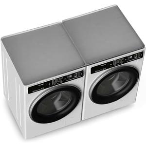 AURORAEDGE Silicone Washer and Dryer Covers for the Top Protector Mat - Non-Slip, Dustproof Cover for Washing Machine & Dryer - Laundry Room Organizer (Pack of 2, Dark Gray)