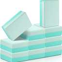 Liliful 10 Pcs Yoga Blocks Bulk Eva Foam Exercise Yoga Brick Soft Non Slip Surface Foam Blocks High Density Yoga Accessories for Workout Stability Balance Deepen Stretches Pilates 9''x6''x3''(Green)