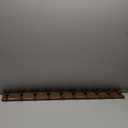 Rustic 38.6" Large Coat Rack Wall Mount, Long Wood Coat Hooks with 10 Triple Hooks, Heavy Duty Wooden Coat Hanger Wall Mount for Entryway, Farmhouse Hanging Jackets, Coats, Hats, Bags, Towel (Brown Plate & Black Hook)