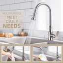 Angle Simple Kitchen Sink Sprayer Replacement, Male Thread Type G 1/2 or 13/16 Inch, NSF/ANSI/CAN 61 & 372 Testing, Faucet Head Attachment, Stream and Spray Mode, Brushed Nickel