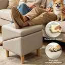 2-in-1 Split Ottoman Dog Ramp, Folding Pet Steps with Gentle 23 Incline, Portable Dog Stairs for Couch Bed, Perfect for Older Dogs, Khaki (20.08")
