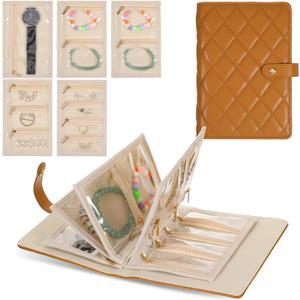Jewelry storage book set with Zipper jewelry organizer book transparent travel jewelery organizer Free Divided Compartment jewellry storage books travel earring case portable Earrings org