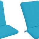Adirondack Chair Cushion Set of 2-18''x18'' Seat & 18''x27'' Back, Outdoor Rocking Chair Cushions with Waterproof, Fade-Resistant, Removable & Machine-Washable Covers