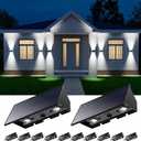 12 Pack Solar Up and Down Wall Lights Outdoor Decorative Fence Mount LED Lamps for Outside Deck, Porch, Patio, Backyard, Garden, IP65 Waterproof and Durable Materials for Long Term Use (Cool White)