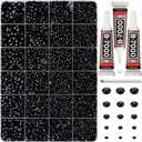 30000Pcs Resin Rhinestones for Crafting Bedazzling, Bulk Black Flatback Gems for Crafts Clothing Clothes Nail Art Sneakers, Bedazzle Flat Back Jewel Assorted Size SS6/10/16/20/30 with b7000 Glue (Large Pack + 3pcs Glue)