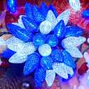 Brightown C9 LED Christmas Lights Outdoor, 66 ft 100 LED Strawberry String Lights, Waterproof Commercial Grade Extendable for Outside Roofline Patio Home Xmas Decoration, Blue and White