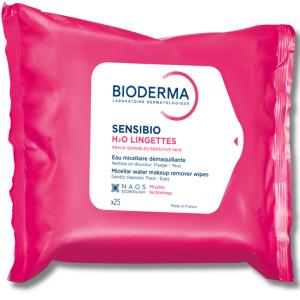 Bioderma - Sensibio H2O Wipes - Cleansing and Makeup Removing - Skin Soothing - for Sensitive Skin - 25 Wipes (25 Count (Pack of 1))