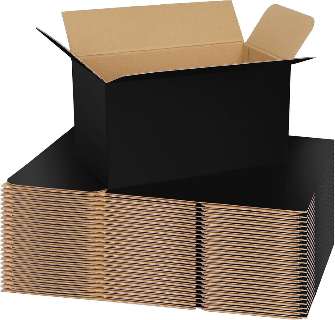 30 Pack 11x6x6 Black Shipping Boxes Medium, Mailer Cardboard Boxes for Shipping Packing Mailing
