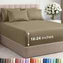 Extra Deep Queen Sheet Set - 6 Piece Breathable and Cooling Sheets - Hotel Luxury Bedding for Women, Men, Kids & Teens - Easy & Secure Fit - Soft, Wrinkle Free and Comfy - Extra Deep Pockets - Khaki