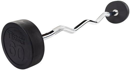 Body-Solid Rubber Coated Fixed Weights Curl Barbells - Weighted Bar for Weightlifting Exercise, Bodybuilding, Strength Training, Squat Rack & Bench Press