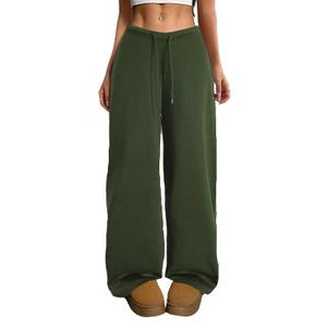 HBQ Wide Leg Sweatpants Women Baggy Barrel Sweat Pants High Waist Drawstring Joggers with Pockets (Green, S)