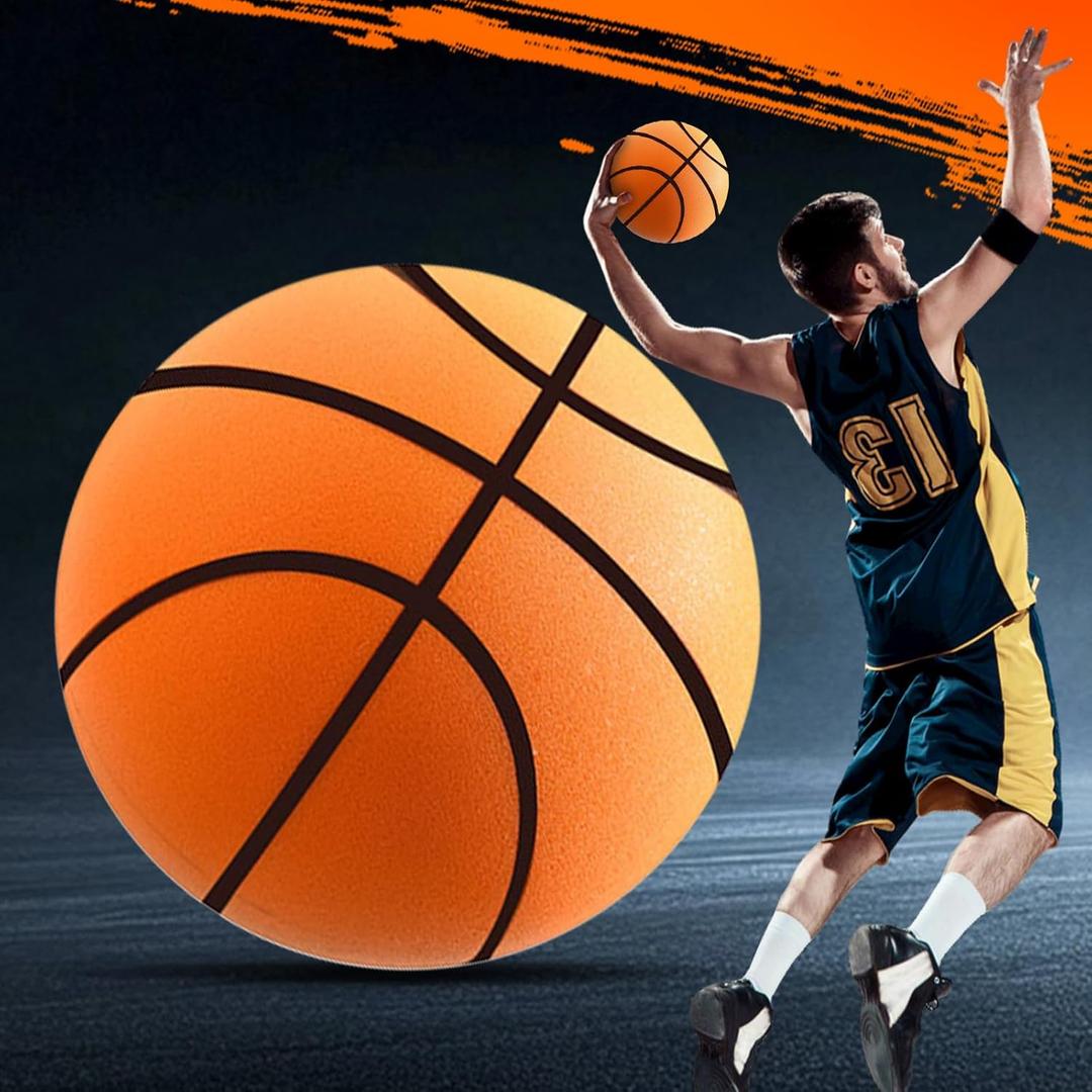 MOSILA Silent Basketball Soft Foam Dribbling Dribble Dream Indoor Basketball Soundless Highly Elastic for Quiet Training (Size5 (26''))