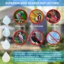 Water Droplets Bird Scare Discs Wind Spinners Outdoor, Highly Reflective Metal Double-Sided Bird Reflectors Extra Sparkly Garden Decor, Bird Deterrents for Outside Patio Porch, Unique Gardening Gifts