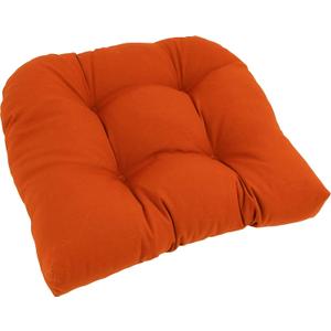Blazing Needles Twill Rounded Back Chair Cushion, 19" x 19", Tangerine Dream
