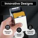 3 x Cigarette Case, Brushed Aluminium with Magnetic, Up to 20 Cigarettes for 100mm 100S Size (Gold)