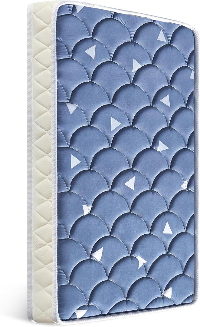 Mini Crib Mattress 38" x 24" x 4"- Firm Support and Comfort Premium Foam,Noiseless and Odorless,Hypoallergenic Mini Crib Mattress,Fits Mini and Portable Cribs,Dual Sided with Soft Breathable Fabric (Starry Sky Blue)