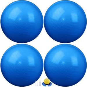 Leyndo 4 Pcs 26 Inch Yoga Exercise Ball Pilates Pregnancy Birthing Fitness Ball with Quick Pump Anti Burst for Improved Posture, Balance, Yoga, Pilates, Training(Blue)