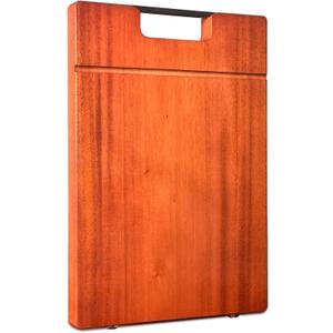 LUBAN Mahogany Wood Cutting Board, Solid Wooden Cutting Boards for Kitchen, Thickened & Large Cutting Board with Handle, Premium Chopping Board for Kitchen Made of Sustainable Wood (14x9.5x1.1 INCH) (14"L x 9.5"W)