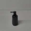 Small Soap Dispenser for Bathroom and Kitchen, Modern Farmhouse Striped Style Plastic Hand Soap Dish Soap Dispenser with Pump Matte Black