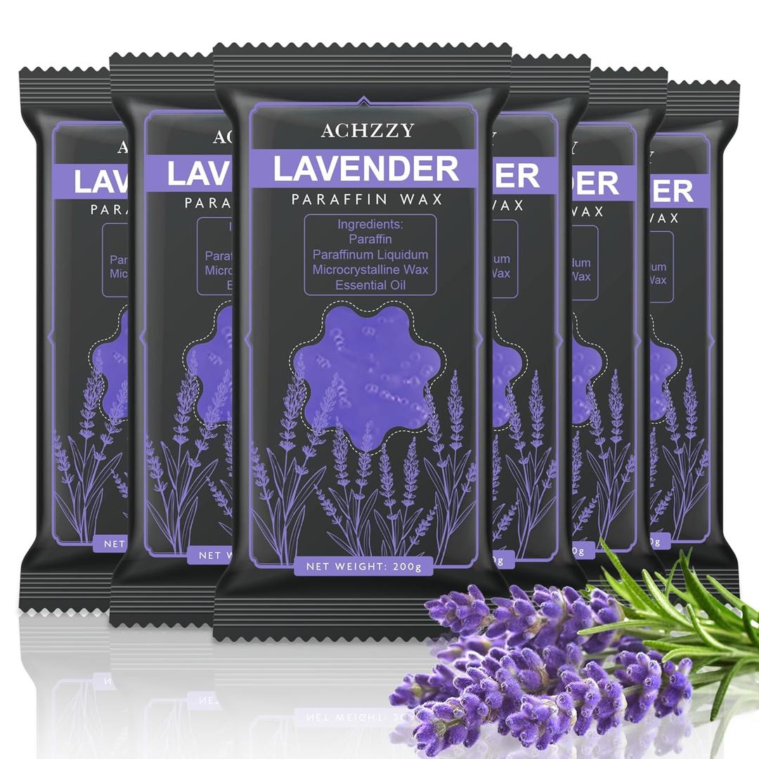 Natural Paraffin Wax Refills, 6 Pack Paraffin Wax Blocks of Lavender Scent for Paraffin Bath, Paraffin Wax for Hand and Feet for Deep Hydration, Moisturizing and Nourishing (Lavender)
