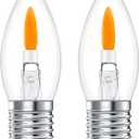 B11 Flame Bulbs 2-Pack - Standard Medium Base (E26, Not Candelabra E12), 2 Mode Flickering LED 1800K, Non-Dimmable for Halloween/Christmas Porch & Home Decor