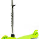 Mini-881 Kids Kick Scooter, LED Lighted Wheels and 3 Adjustable Height Handlebars, Lean-to-Steer & Widen Anti-Slip Deck, 3 Wheel Scooter Unisex for Ages 3-6 and up to 85 Lbs (Green)