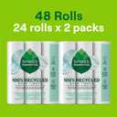 Seventh Generation Toilet Paper White Bathroom Tissue 2-ply 100% Recycled Paper without Chlorine Bleach 24 count, Pack of 2, 48 Count