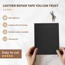 TIANLDD Leather Repair Tape,16 x 80 Inches Self Adhesive Leather Repair PatchLeather Repair Kit for FurnitureCouches,Car Seats,Cabinets,Handbags(Black-Fine Lines)