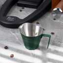 IKAPE Espresso Measuring Cup, 304 Anti-scald Stainless Steel Espresso Shot Cups 2Pcs with Handle, Coffee Pouring Cup for Barista Tool Accessories(Green)