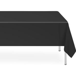 2 Pack Rectangular Disposable Black Tablecloth, Black Plastic Table Cloths for Parties Disposable, 54x108 in Waterproof Camping Tablecloth for Birthday Party Graduation Picnic Halloween