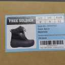 FREE SOLDIER Mens Snow Winter Boots for Men Warm Fleece Lining Winter Ski Shoes Waterproof Insulated Booties (9, Dark Black)