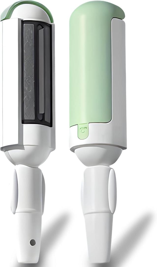 Dog Pet Hair Remover Roller - Reusable Lint Roller Pet Hair Removal Tool for Dog&Cats - Portable Sticky Lint Roller for Clothes, Couch, Bed, Car, Furniture  Travel-Friendly (Green/White)