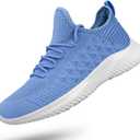 Feethit Womens Slip On Walking Shoes Non Slip Running Shoes Breathable Workout Shoes Lightweight Gym Sneakers Blue Size 9