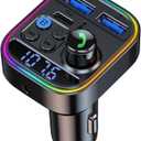 Bluetooth Adapter for Car, AUX Wireless FM Radio Transmitter, Handsfree Calling & Audio Receiver, MP3 Music Player, QC3.0 & Type-C PD USB Car Charger (T18)